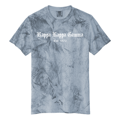 Greek Color Blast Heavyweight T-Shirt, Printed Old English Design - 1745 - DTG