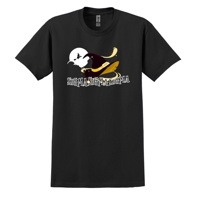 Sorority Cotton T-Shirt, Witch Hat Design