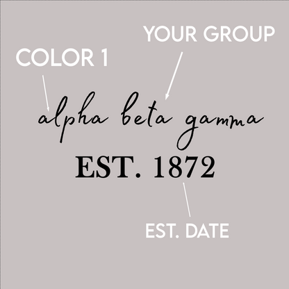 Greek Cotton Grey T-Shirt, Script Established Date Design