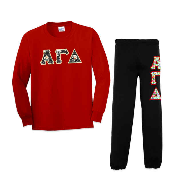 Greek Letter Long-Sleeve and Sweatpants, Package Deal - TWILL
