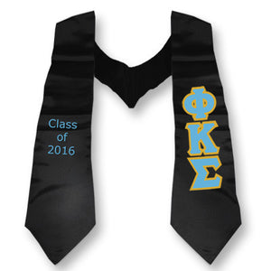 Phi Kappa Sigma Graduation Stole with Twill Letters - TWILL