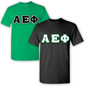 Alpha Epsilon Phi Lettered T-Shirt, 2-Pack Bundle Deal - G500 (2) - TWILL