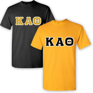 Kappa Alpha Theta Lettered T-Shirt, 2-Pack Bundle Deal - G500 (2) - TWILL