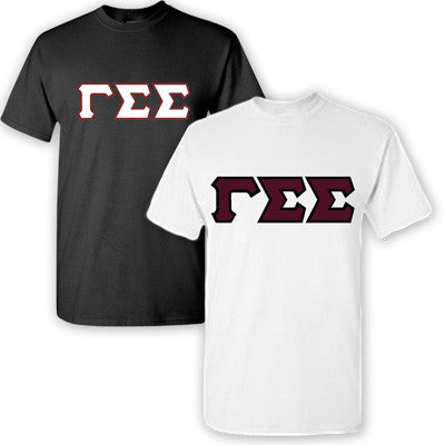 Gamma Sigma Sigma Lettered T-Shirt, 2-Pack Bundle Deal - G500 (2) - TWILL