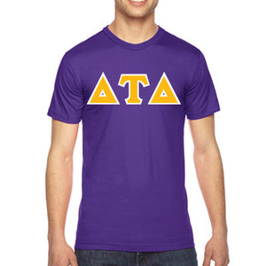 Delta Tau Delta Fraternity Jersey Tee with Custom Letters - Bella 3001 - TWILL