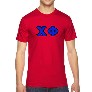 Chi Phi Fraternity Jersey Tee with Custom Letters - Bella 3001 - TWILL