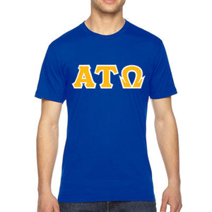 Alpha Tau Omega Fraternity Jersey Tee with Custom Letters - Bella 3001 - TWILL