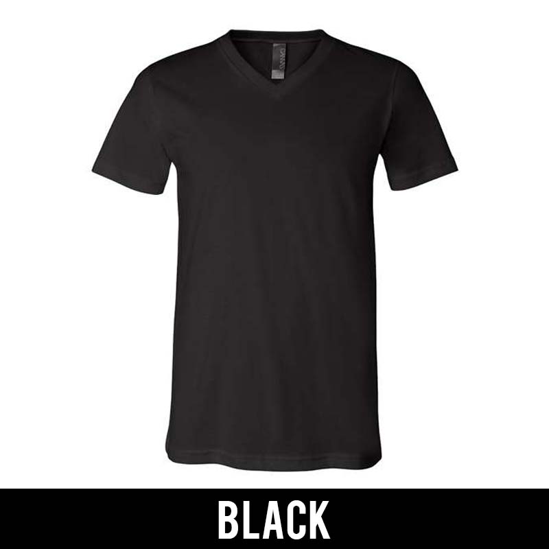 Sigma Nu Fraternity V-Neck T-Shirt (Vertical Letters) - Bella 3005 - TWILL