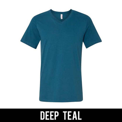 Zeta Beta Tau Fraternity V-Neck T-Shirt (Vertical Letters) - Bella 3005 - TWILL