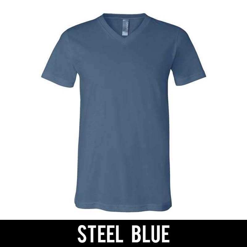Sigma Tau Gamma Fraternity V-Neck T-Shirt (Vertical Letters) - Bella 3005 - TWILL