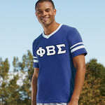 Phi Beta Sigma V-Neck Jersey with Striped Sleeves - 360 - TWILL