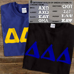 Delta Delta Delta T-Shirt, Printed 10 Fonts, 2-Pack Bundle Deal - G500 - CAD