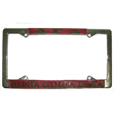 Alpha Gamma Delta License Plate Frame - Rah Rah Co. rrc