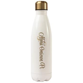 Alpha Omicron Pi Stainless Steel Shimmer Water Bottle- a3001