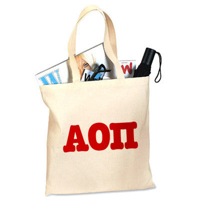 Alpha Omicron Pi Budget Tote, Printed Letters - 825 - CAD