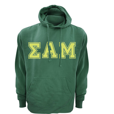 Fraternity Garment-Dyed Hooded Sweatshirt, Printed Varsity Letters - 1567 - CAD