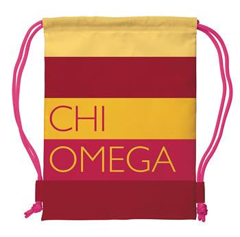 Chi Omega Drawstring Backpack - a1009