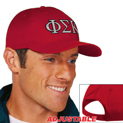 Phi Sigma Kappa Adjustable Hat, 2-Color Greek Letters - CP80 - EMB
