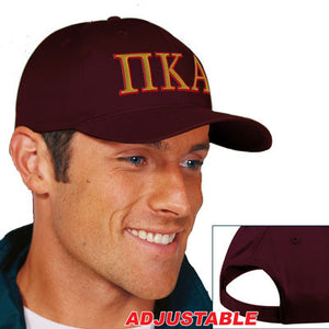 Pi Kappa Alpha Adjustable Hat, 2-Color Greek Letters - CP80 - EMB