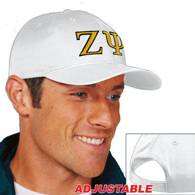 Zeta Psi Adjustable Hat, 2-Color Greek Letters - CP80 - EMB