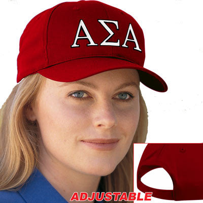 Alpha Sigma Alpha Adjustable Hat, 2-Color Greek Letters - CP80 - EMB