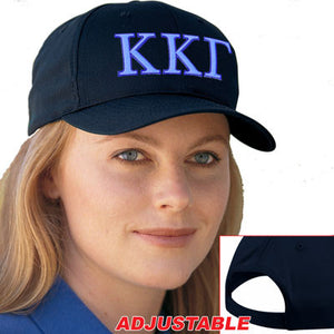 Kappa Kappa Gamma Adjustable Hat, 2-Color Greek Letters - CP80 - EMB