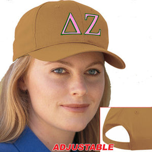 Delta Zeta Adjustable Hat, 2-Color Greek Letters - CP80 - EMB