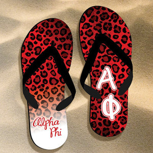 Alpha Phi Cheetah Print Flip Flops - SBL100 - SUB