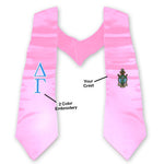 Greek Graduation Stole with Embroidered Crest and Letters - EMB