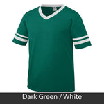 Sigma Delta Tau V-Neck Jersey with Striped Sleeves - 360 - TWILL