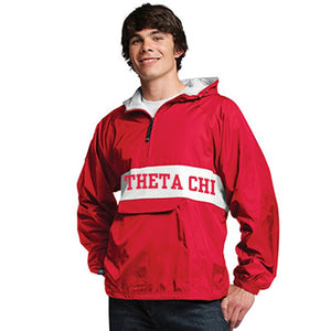 Fraternity Striped Pullover Jacket, Full Front Embroidery - Charles River 9908 - EMB