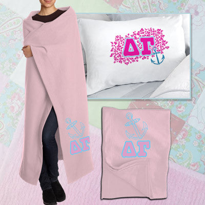Delta Gamma Pillowcase Blanket Package Greek Accessories