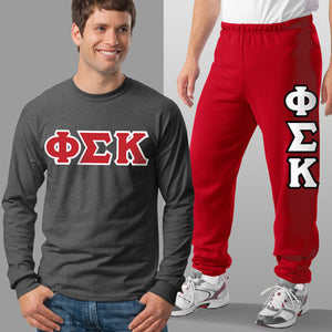Phi Sigma Kappa Long-Sleeve and Sweatpants, Package Deal - TWILL