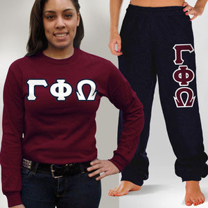 Gamma Phi Omega Long-Sleeve and Sweatpants, Package Deal - TWILL