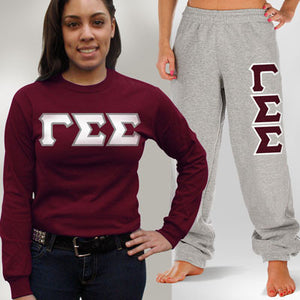 Gamma Sigma Sigma Long-Sleeve and Sweatpants, Package Deal - TWILL