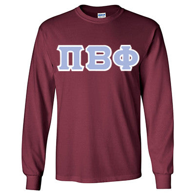 Pi Beta Phi Longsleeve T-Shirt with Twill Greek Clothing and
