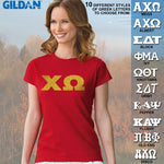Chi Omega Ladies' Softstyle Printed T-Shirt - Gildan 6400L - CAD