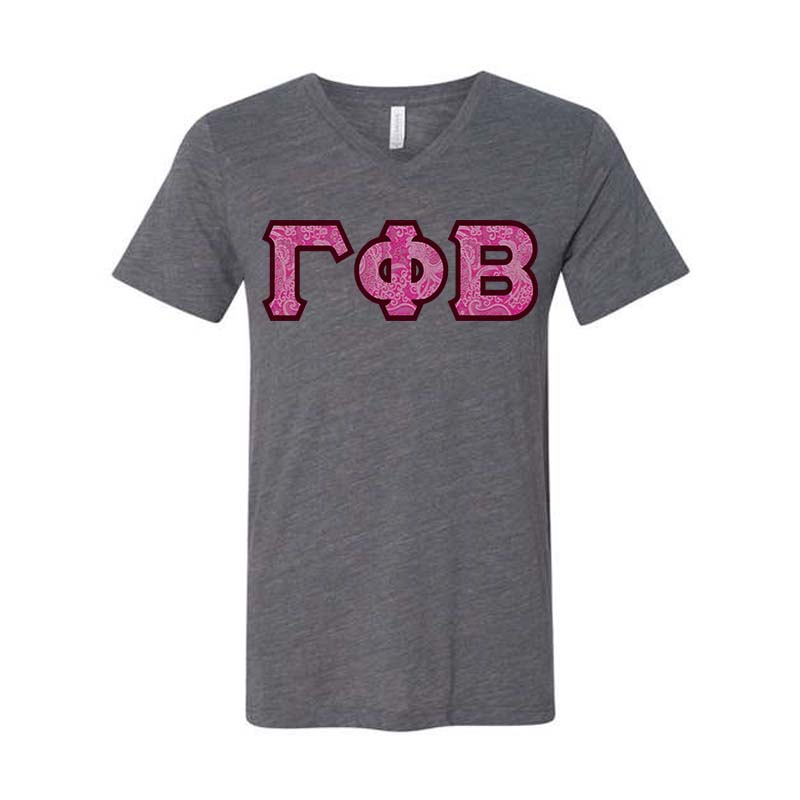 Sorority V-Neck Shirt Gamma Phi Beta Custom Greek Letters
