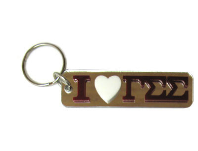Gamma Sigma Sigma I Love Keychain Greek Gear and Accessory