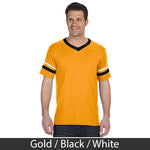 Delta Tau Delta V-Neck Jersey with Striped Sleeves - 360 - TWILL
