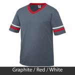 Sigma Delta Tau V-Neck Jersey with Striped Sleeves - 360 - TWILL