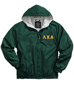 Lambda Chi Alpha Greek Fleece Lined Full Zip Jacket w/ Hood - Charles River 9921 - TWILL