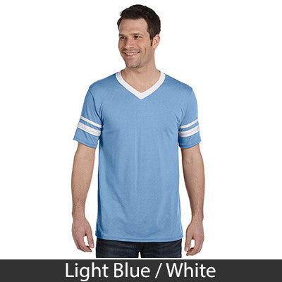 Zeta Psi V-Neck Jersey with Striped Sleeves - 360 - TWILL