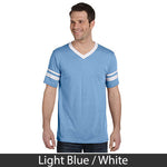 Delta Sigma Phi V-Neck Jersey with Striped Sleeves - 360 - TWILL