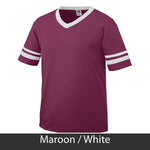 Gamma Phi Beta V-Neck Jersey with Striped Sleeves - 360 - TWILL