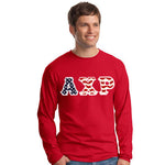 Fraternity Long-Sleeve, Stars and Stripes Letters - G240 - TWILL