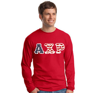 Fraternity Long-Sleeve, Stars and Stripes Letters - G240 - TWILL