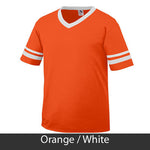 Phi Sigma Sigma V-Neck Jersey with Striped Sleeves - 360 - TWILL