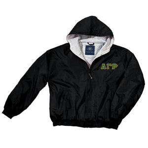 Alpha Gamma Rho Greek Fleece Lined Full Zip Jacket w/ Hood - Charles River 9921 - TWILL