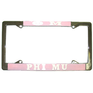 Phi Mu License Plate Frame - Rah Rah Co. rrc